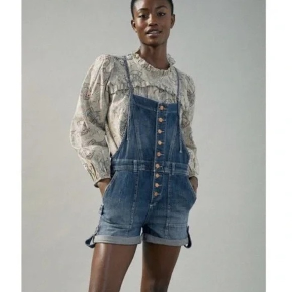 ANTHROPOLOGIE Pilcro Denim Shorts Overalls